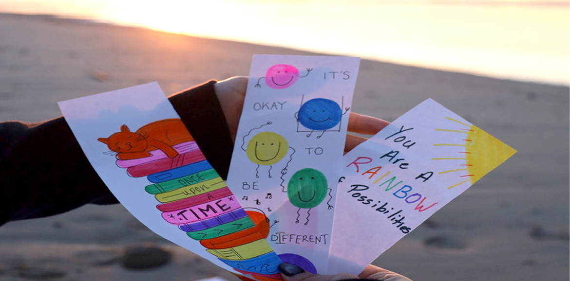 Designing bookmarks on the beach